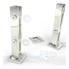 Coluna Torre 40cm 2 Furos Escovada Aço Inox Foto mini 2