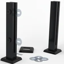 Coluna Torre Inox 40 Cm Preto Fosco Guarda Corpo Com 2 Furos Foto mini 1