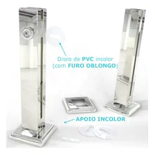 Coluna Torre Inox Retangular 50cm Guarda Corpo De Vidro Foto mini 4