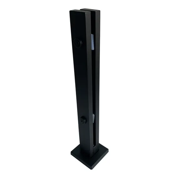 Coluna Torre Pinça Em Aço Inox Preto 40 Cm Para Vidro Foto 1