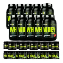 Combo 10 Whey Protein 900g + 10 Bcaa + 10 Creatina - Sense Sabor Variados Foto mini 1