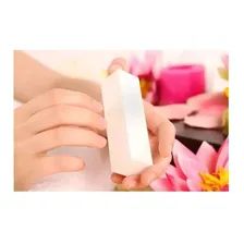 Combo 100 Lixas Bloco Polidora Unhas Fecha Poros Branca Foto mini 2