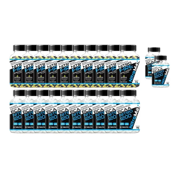 Combo 10x Termogenico 420mg + 10x Bcaa 1.200mg + Sabor Sem sabor Foto 1