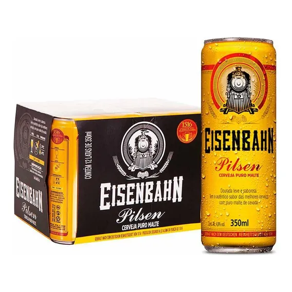 Combo 12 Latas Eisenbahn Lata De Cerveja Puro Malte 350ml Foto 1