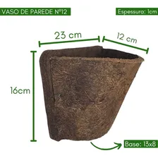 Combo 12 Meio Vaso De Parede Fibra De Coco NÂș12 P/ OrquĂdeas Cor Natural OrgĂąnico Foto mini 3