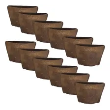 Combo 12 Meio Vaso De Parede Fibra De Coco NÂș12 P/ OrquĂdeas Cor Natural OrgĂąnico Foto mini 1
