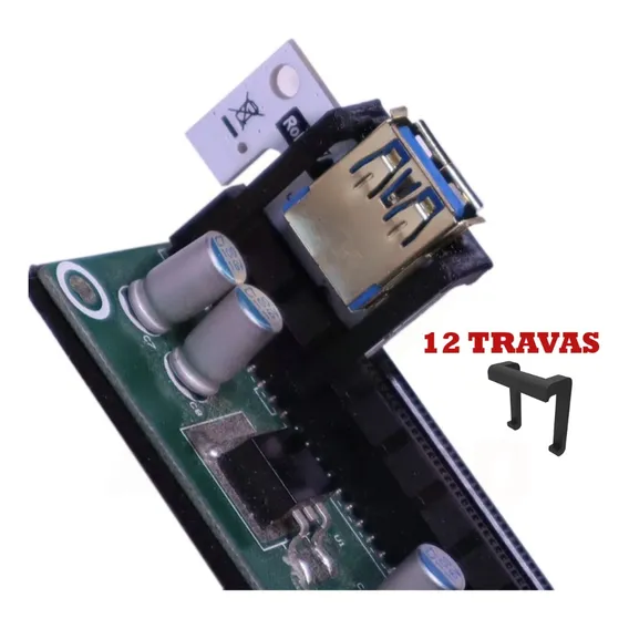 Combo 12 X Travas Clip Fixação Pci-e Riser Mineração Rig Foto 1