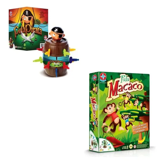 Combo 2 Brinquedos Estrela Pula Pirata + Pula Macaco Foto 1