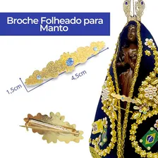 Combo 2 Broche P + M Oficial Manto Nossa Senhora Aparecida Cor Dourado Foto mini 4