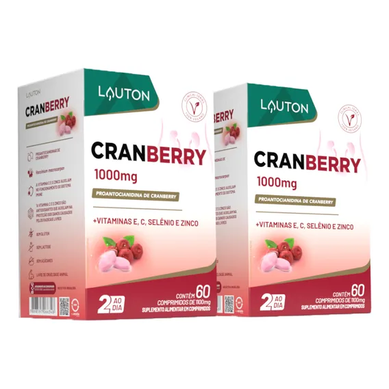 Combo 2 Cranberry 1000mg Vegano 60 Cps cada - Lauton Foto 1