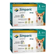 Combo 2 Cx Simparic 40 Mg 10 A 20 Kg 6 Comprimidos Carrapato Foto mini 1
