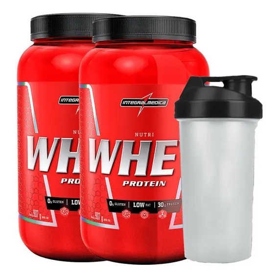 Combo 2 Nutri Whey Isolado Concentrado Protein Coqueteleira Foto 1