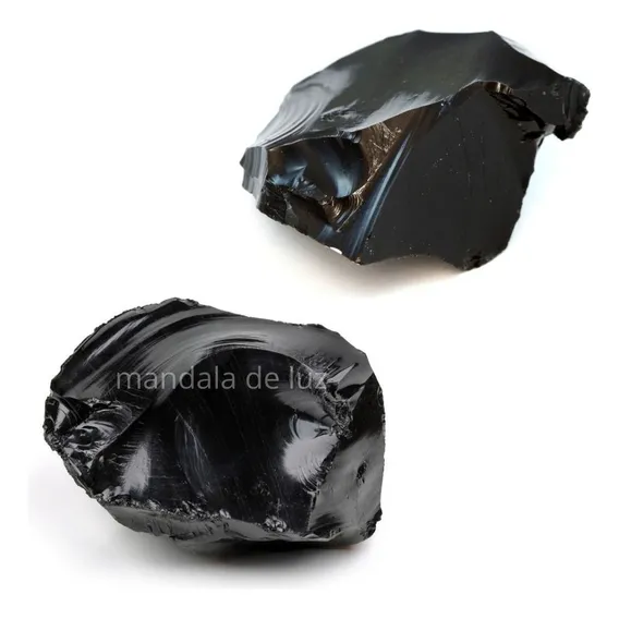 Combo 2 Pedras De Obsidiana Negra Bruta Cristal Natural Kit Foto 1