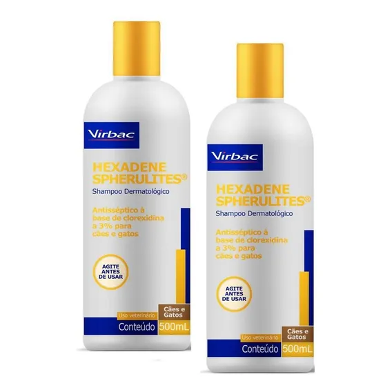 Combo 2un Shampoo Hexadene Spherulites 500ml - Virbac Foto 1