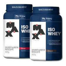 Combo 2x Iso Whey 900g Max Titanium - Whey Protein Isolado Sabor Sortidos Foto mini 1