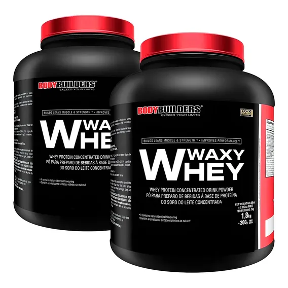 Combo 2x Whey Protein Waxy Whey 2kg - Bodybuilders Sabor Morango Foto 1
