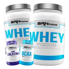 Combo 2x Whey Proten 900g + Bcaa 100g + Creatina 100g Sabor Morango Foto mini 1
