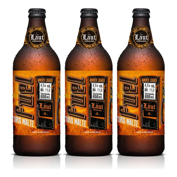 Combo 3 Cervejas Artesanais LĂ€ut Fuel Lager Puro Malte 600ml Foto 1