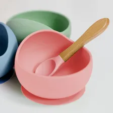 Combo 3 Colher Buba Silicone Higiênica E Prática Alimentação Cor Rosa Foto mini 3