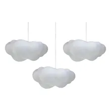 Combo 3 Luminárias Pendente Nuvem Fluffy Quarto Bebê Sem Lâmpada Foto  mini 1
