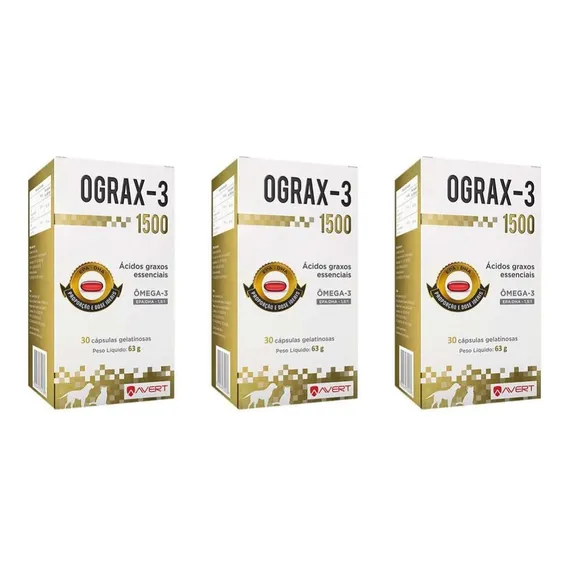 Combo 3 Unidades Ograx-3 1500mg 30 Capsulas Avert Foto 1