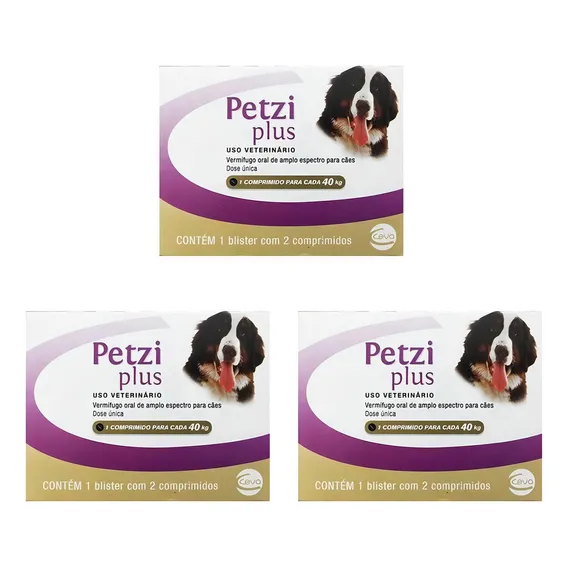 Combo 3 Unidades Petzi Plus 40 Kg - 2 Comprimidos Foto 1