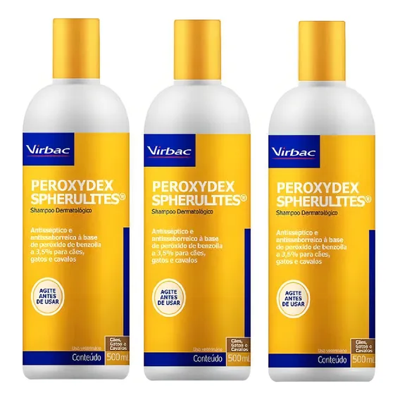 Combo 3 Unidades Shampoo Dermatólogico Virbac Peroxydex Foto 1