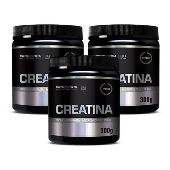 Combo 3x Creatina Monohidratada Pura - 300g - Probi贸tica Foto 1