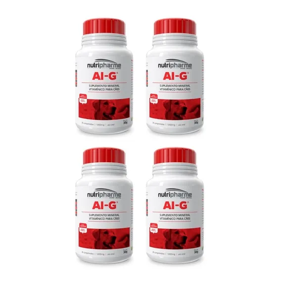 Combo 4 Unidades Suplemento Ai-g Cães 30 Comp. - Nutripharme Foto 1
