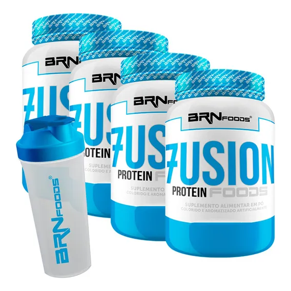 Combo 4x Whey Protein Concentrado 900g + Coqueteleira Sabor 4x Baunilha Foto 1