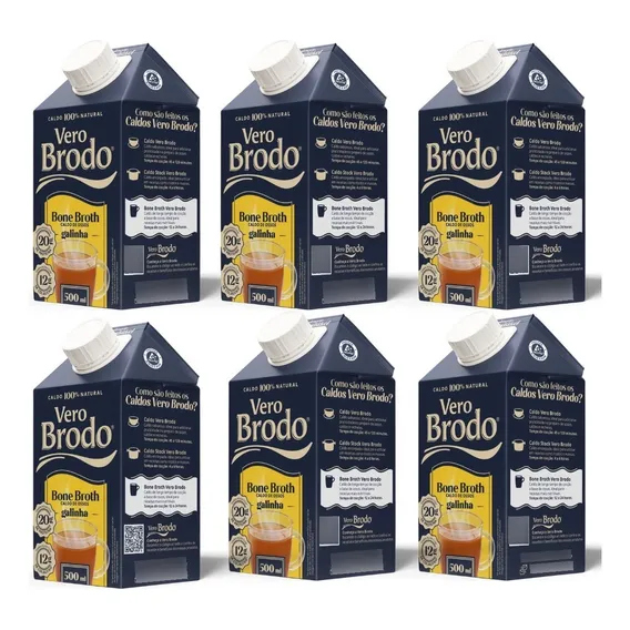 Combo 6 Un Caldo Bone Broth Galinha Vero Brodo 500ml Foto 1