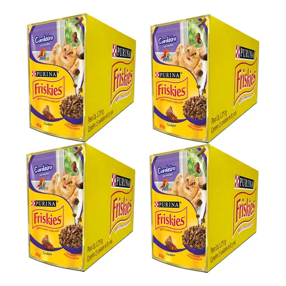 Combo 60un Friskies Sachê Úmidos Cordeiro 85g Cada Foto 1