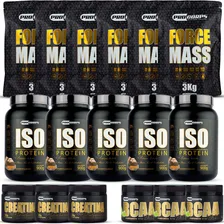 Combo Atacado 6 Massa 3kg + 5 Iso + 3 Creatina + 3 Bcaa Sabor Morango Foto  mini 1