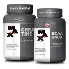 Combo Bcaa - 100 Cápsulas + Creatina 120 Cps - Max Titanium Sabor Sem Sabor Foto mini 1