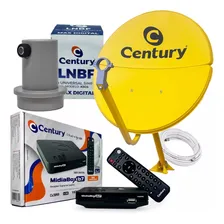 Combo Century Kit Completo Com Receptor Midiabox B7 Com Midia E Radio Fm 5g Antena Parabolica De Chapa Amarela Compacta Star One C2 Sat Hd Hdmi Regional Grava E Agenda Programação Com Selo Anatel Foto  mini 1