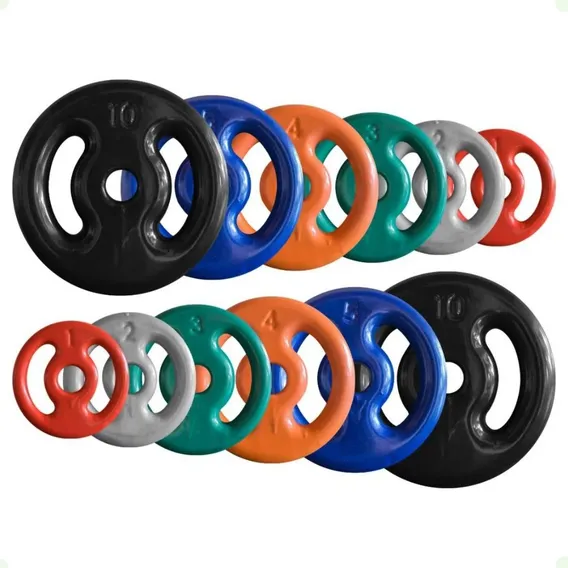 Combo Com 12 Anilhas Emborrachadas - 50 Kg Foto 1
