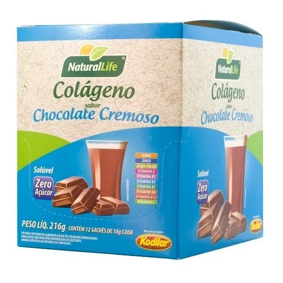 Combo Com 12 Colágeno Chocolate Ou Morango 18g Natural Life Foto 1