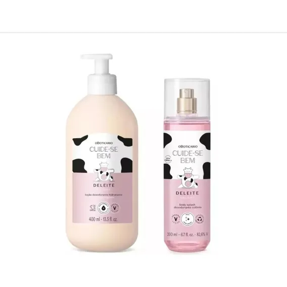 Combo Cuide-se Bem Deleite: Loção Corporal + Body Splash Fragrância Baunilha Caramelada Foto 1
