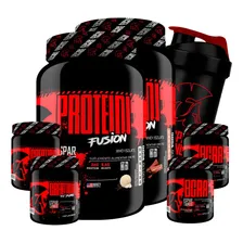 Combo Duplo Whey Fusion + 2x Bcaa + 2x Creatina + Shaker Sabor Baunilha e chocolate Foto mini 2
