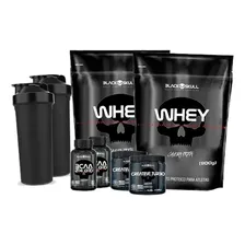 Combo Duplo Whey Protein + 2x Bcaa + 2x Creatina + 2x Shaker Sabor Chocolate Foto mini 1