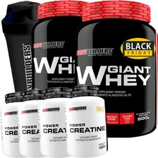 Combo Duplo Whey Protein + 4x Creatina + Shaker Sabor Chocolate Foto  mini 1