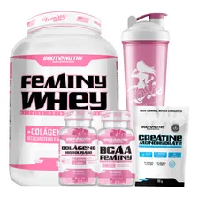 Combo Femini - Whey + Bcaa + Creatina + Colágeno + Coq Sabor Baunilha Foto  mini 1