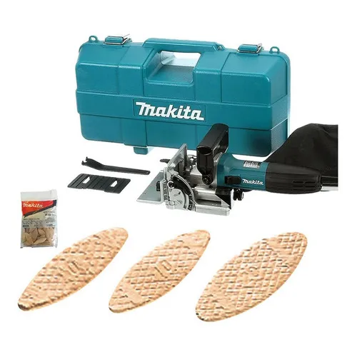 Combo Fresadora De Junção 4pl 710w Pj7000 + Biscoitos Makita 220V Foto 1