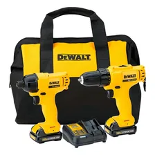 Combo Furadeira e Parafusadeira Sem Fio Dewalt, Modelo Dck199, 1 Furadeira e Parafusadeira 10mm, 1 Parafusadeira de Impacto 6,3mm, Com Bolsa de Ferramentas Dewalt, 2 Baterias 12V, 1 Carregador , Bivol Foto mini 1