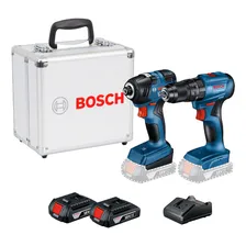 Combo Furadeira Gsb-185li + Chave Impacto Gdr 18v-200 Bosch Cor Azul 18v - GSB 185-LI + GDR 18V-200 Foto  mini 1