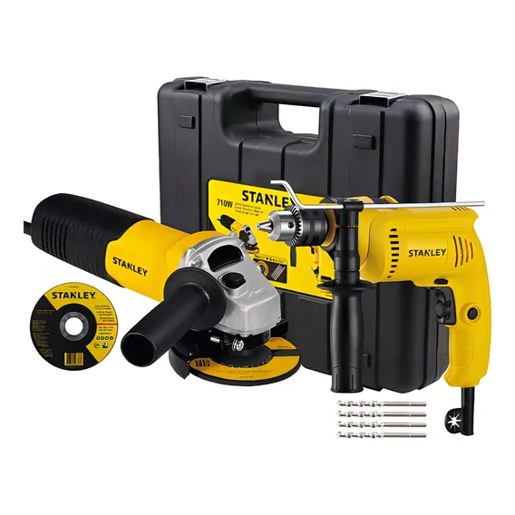 Combo Furadeira Impacto + Esmerilhadeira Shg6070ka Stanley 220V Foto 1