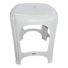 Combo Kit 20 Banquetas Plástica Branca Empilhável Área Lazer Foto mini  3