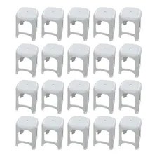 Combo Kit 20 Banquetas Plástica Branca Empilhável Área Lazer Foto  mini 1