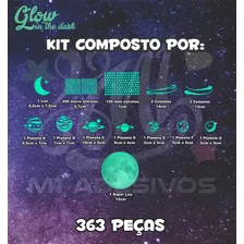 Combo Kit Sistema Solar 200 Micro Estrelas Super Lua Adesivos Que Brilham No Escuro Cor Verde Neon Starmix M1 Combo 4 Foto mini  2