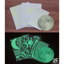 Combo Kit Sistema Solar 200 Micro Estrelas Super Lua Adesivos Que Brilham No Escuro Cor Verde Neon Starmix M1 Combo 4 Foto mini  3